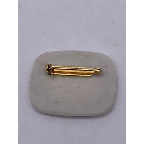 Vtg Currier & Ives Porcelain Ice Skating Brooch - Picture 2 of 6